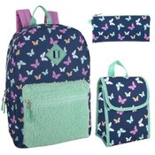 Wholesale - 17" GIRLS BUTTERFLIES/TAFFY/ICE GREEN BACKPACK C/P 24, UPC: 089305573419